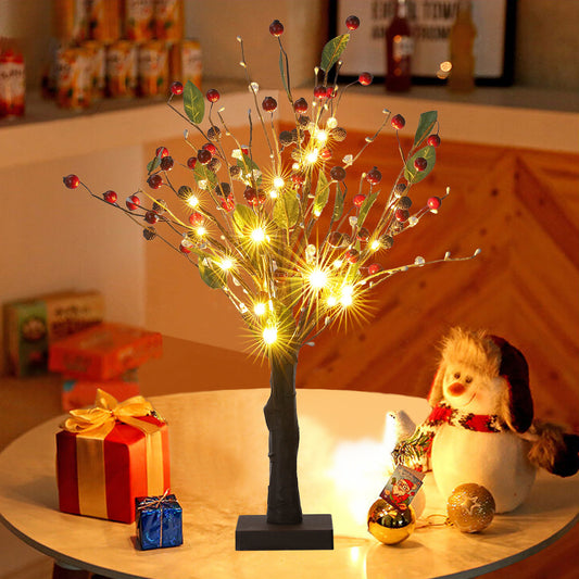 1.5 foot tall cherry dotted tree lights, Black-10×10×54cm