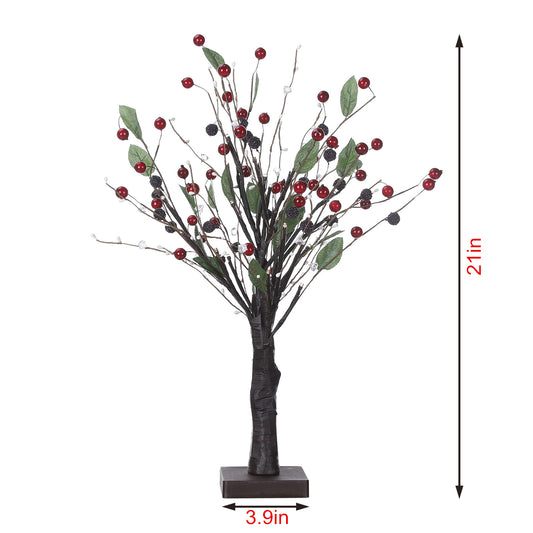 1.5 foot tall cherry dotted tree lights, Black-10×10×54cm