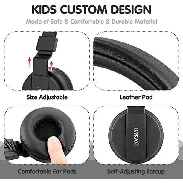 Wired Headphones Kids Headphones color: black