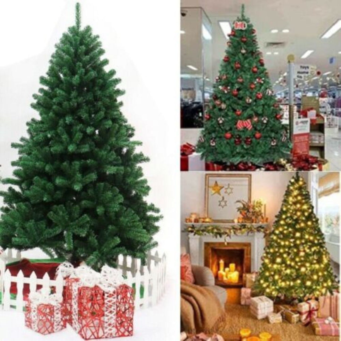 Artificial Christmas tree 2.1 m, LED string lights