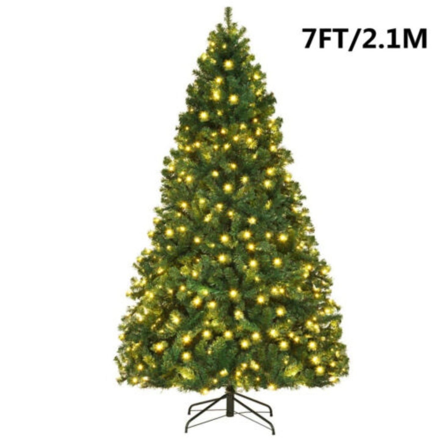 Artificial Christmas tree 2.1 m, LED string lights