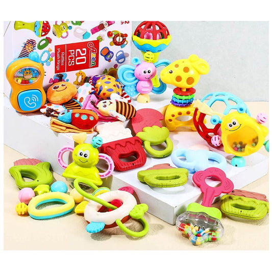 20 pieces baby rattles, (multicolor)