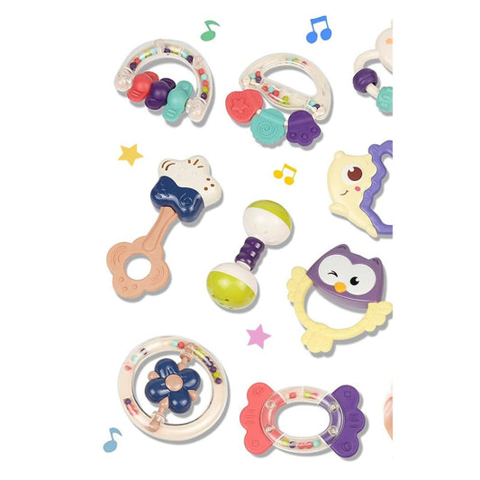 10-Piece Baby Toy Rattle Set (Multicolor)