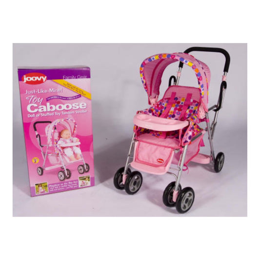 Doll Stroller, Doll Accessory (Pink Dot) 13.9 x 6.6 x 27.5 inches