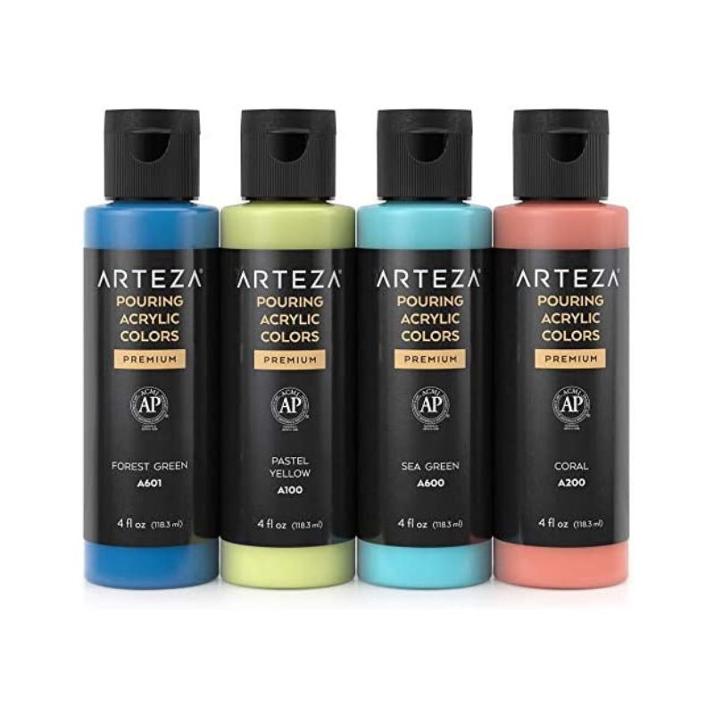 Acrylic Paint Set, 4 Spring Colors, 4oz Bottles