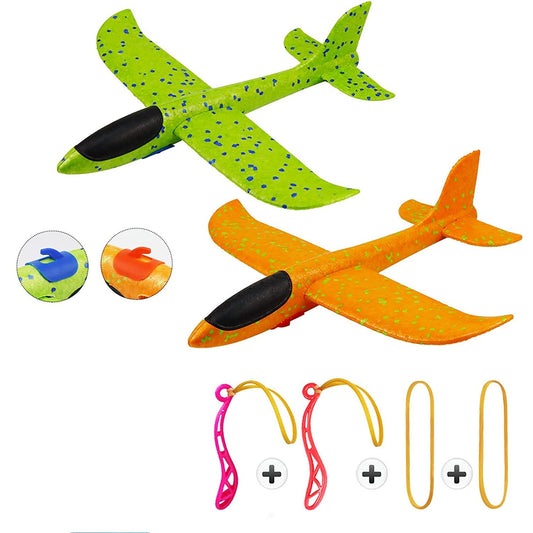 Airplane Slingshot Toy, 2Pcs (Green, Orange)