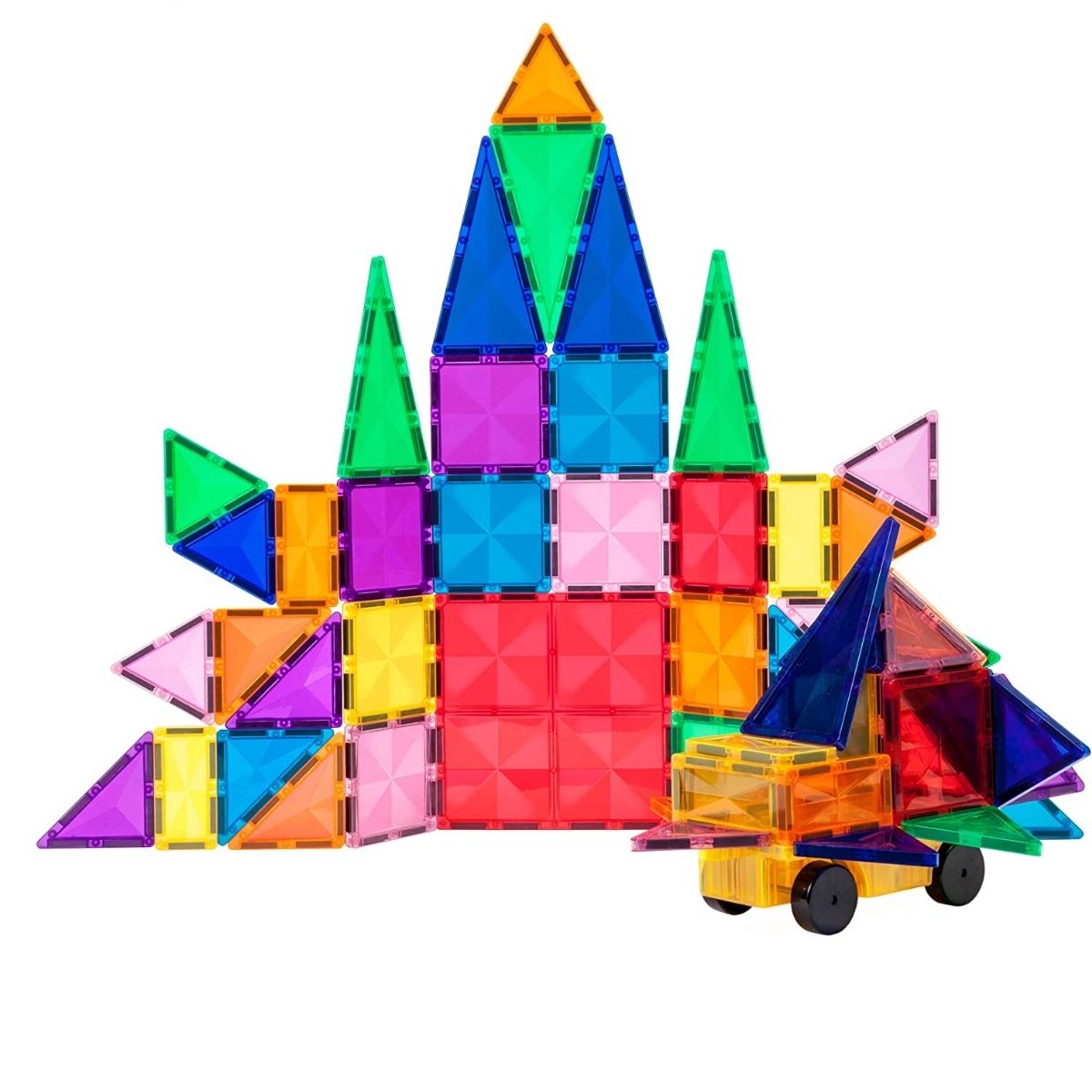 Magnetic toy building blocks, 63 pcs, multicolored