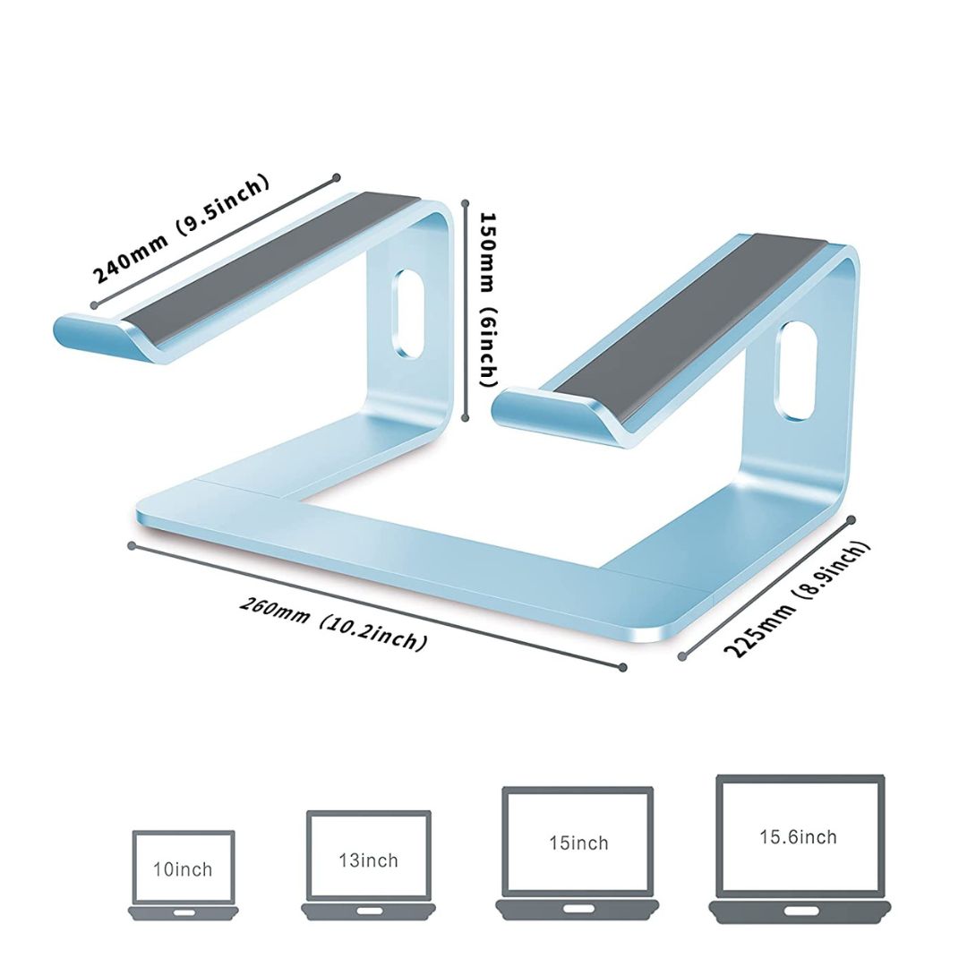 Metal support for laptops from 10 to 15.6 inches (Aquamarine)