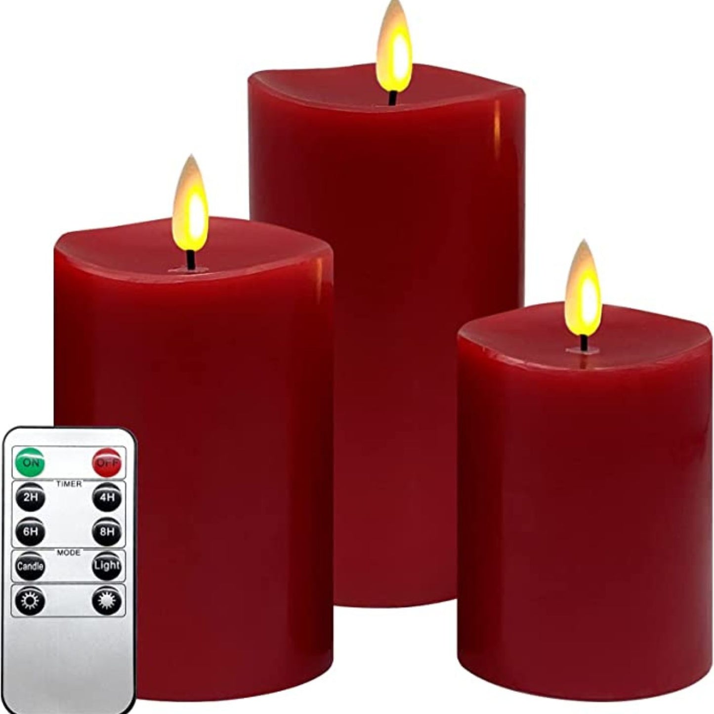 Realistic LED Candles Decoration 3 Pack (Red)