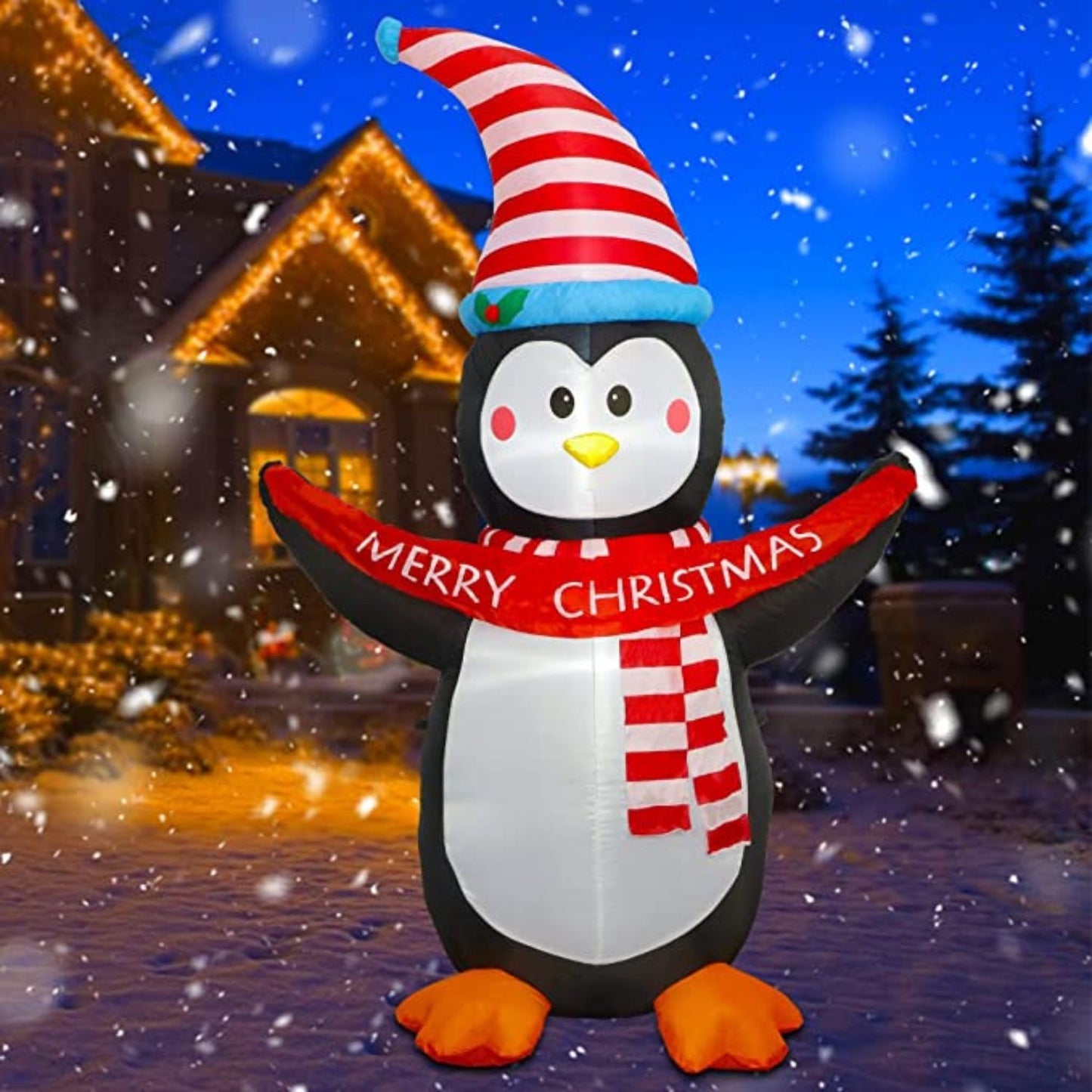 Inflatable Christmas Decorations 6ft Lighted Penguin