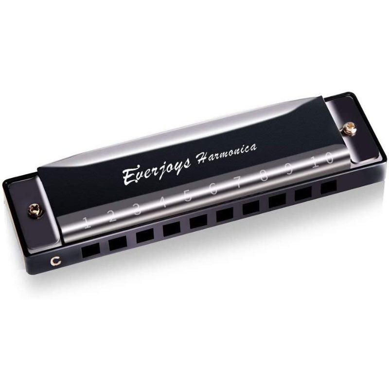 10 Hole Diatonic Harmonica, Key of C, (Color: Black)