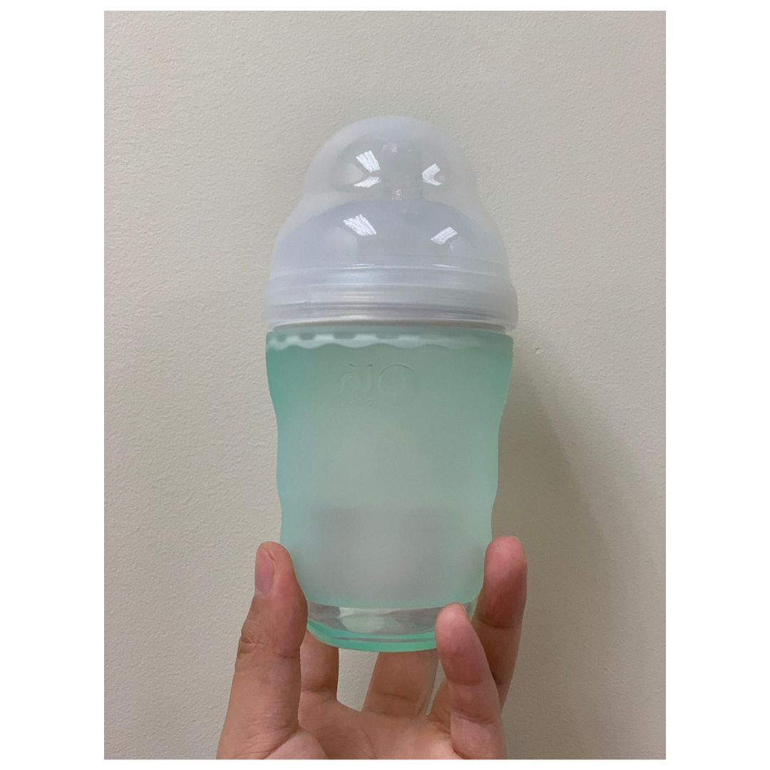 Set of 2 soft silicone baby bottles, 8 oz, (Sky)