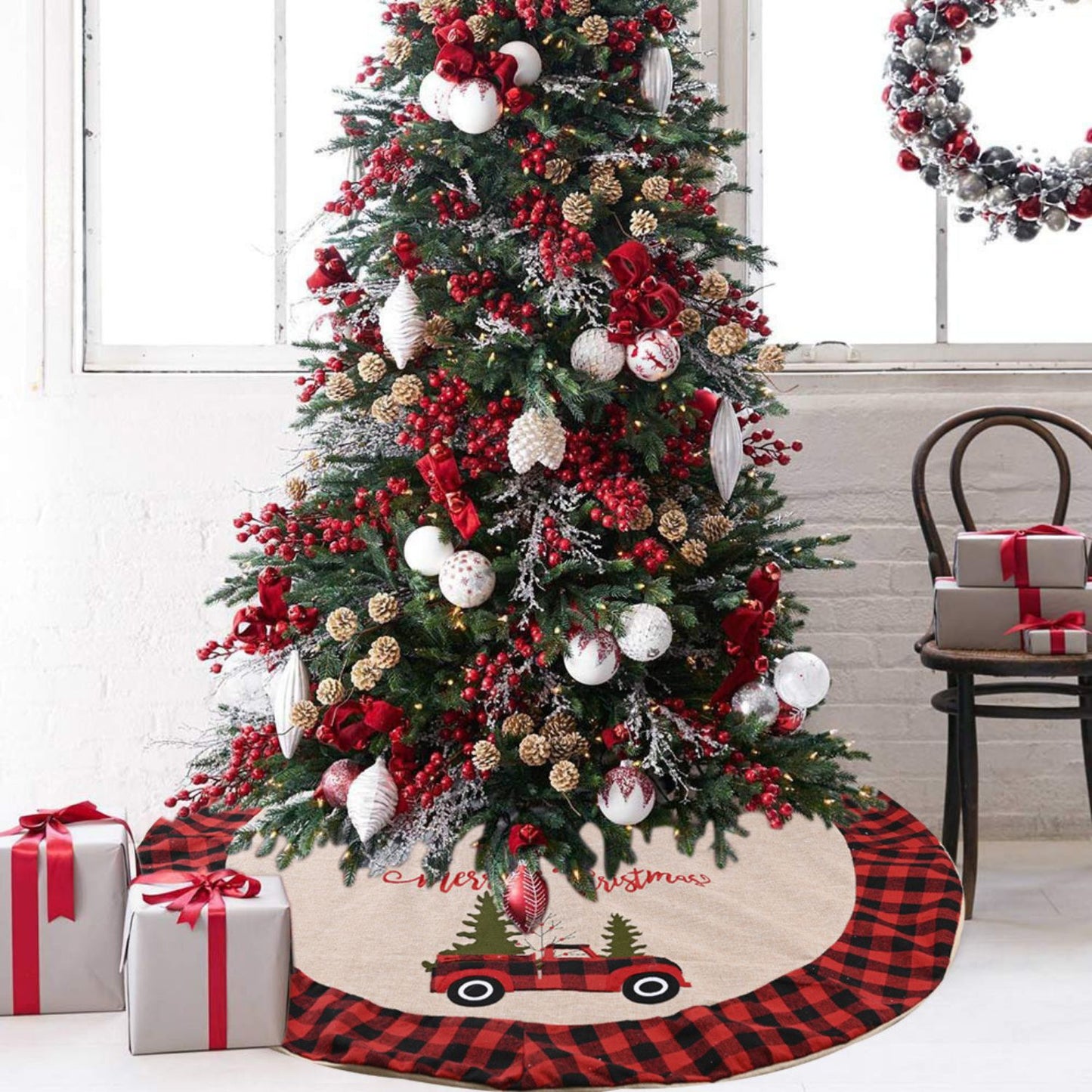 Christmas linen skirt 120CM tree decoration