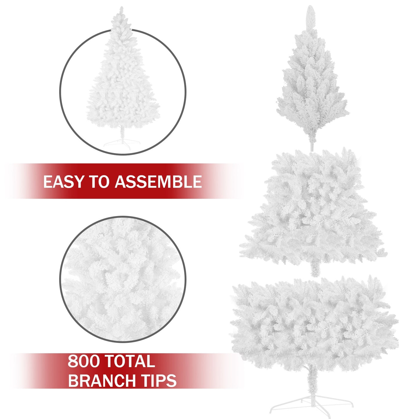 7ft Artificial Snow White Christmas Tree