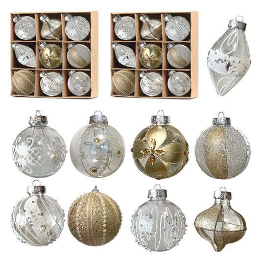 8cm 3.15 Inch Large Gold Christmas Ornament Set