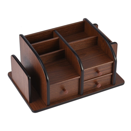 Desk organizer | durable wood, Brown