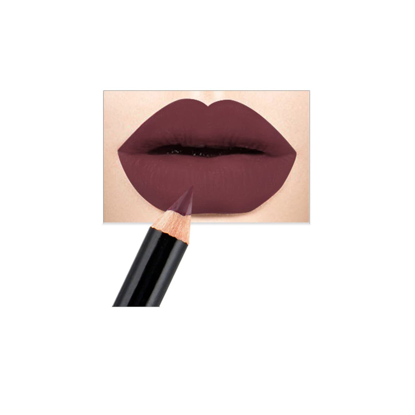 Set of 2 matte lipsticks and lip liners (Brown)