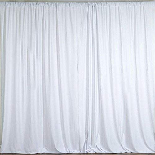 10ft x 10ft Polyester Decorative Curtains - white