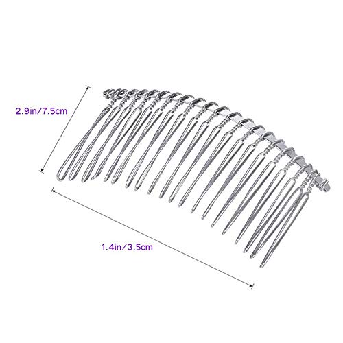 10pcs 20 teeth fancy metal hair clip (black)