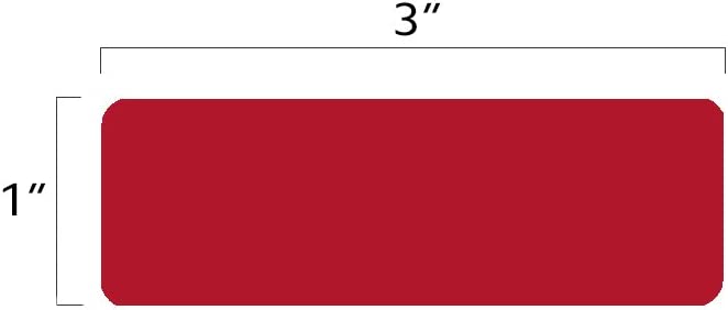 1 x 3 Inch 250 Rectangular Inventory Labels, Color (Red)