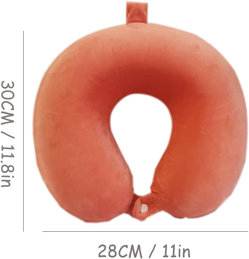 Airplane Neck Pillow for Travel, U Shape, (Orange)