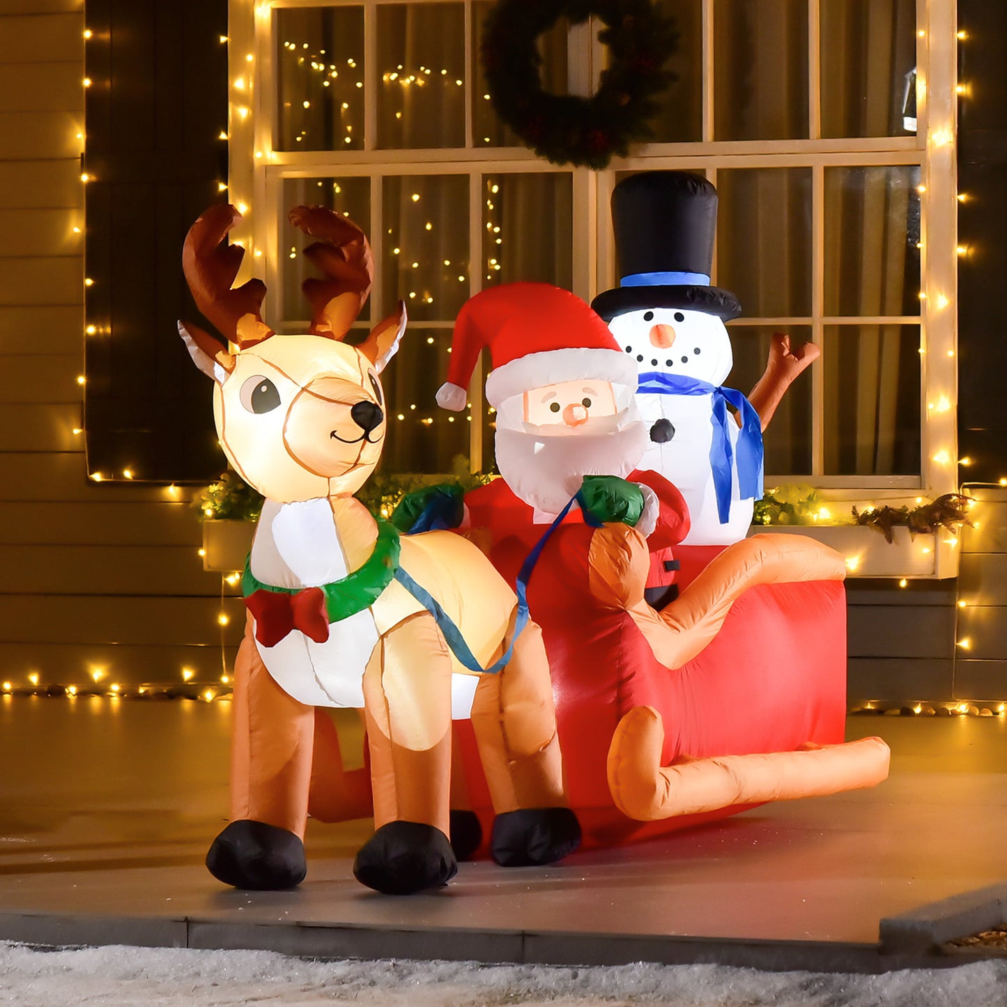 Christmas inflatable, Santa Claus 6.5ft Long, with LED light