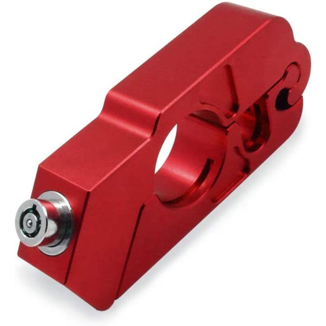 Motorcycle Throttle Handlebar Grip Lock (Red)