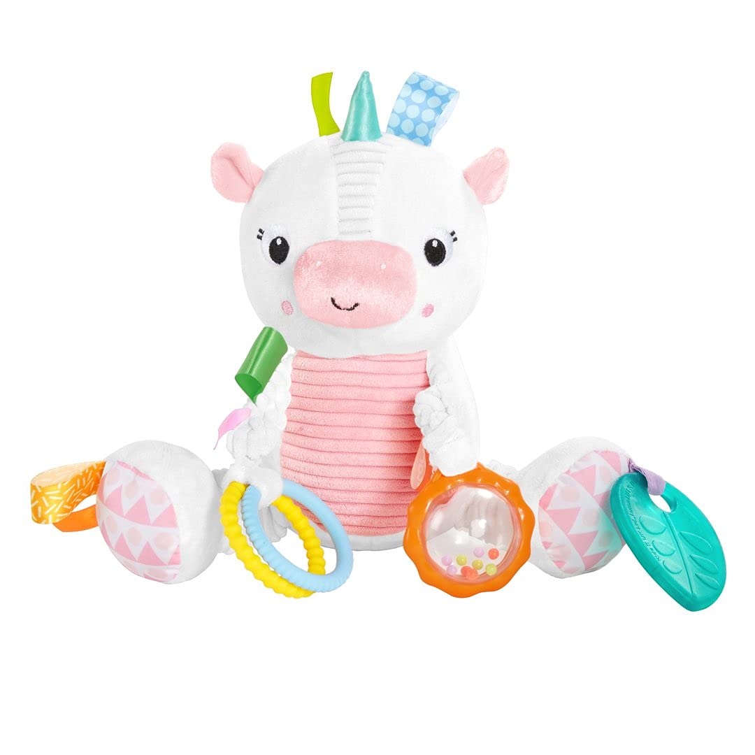 Plush Toy, Unicorn, Rattle, Rings, 9.1 x 6.43 x 9.3 inches