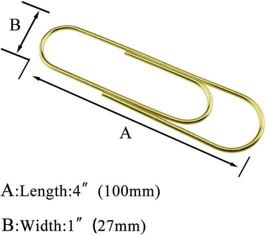 Heavy Duty Paper Clips 4" Length - Pack of 14 Clips