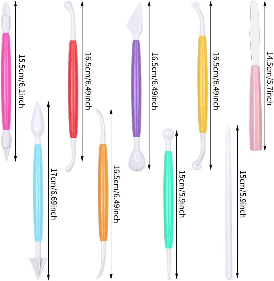 10 pieces of plastic clay molding tools, (colorful)