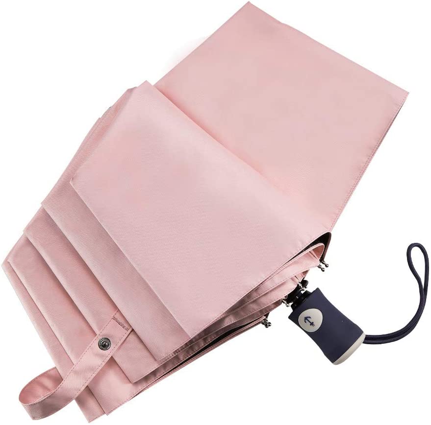 Compact Folding Travel Umbrella with UV Filter, Colour: Pink