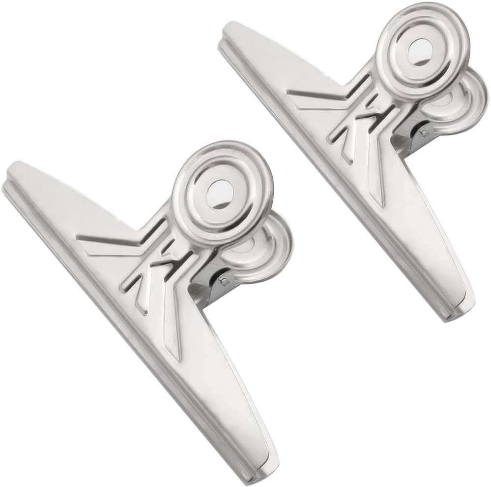 2 silver-tone metal file folder clamps (7 7/8 inches)