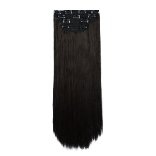 24" 4 PCS Set Hair Extensions Black Brown