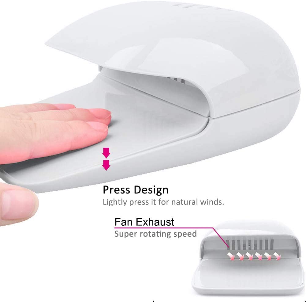 portable nail dryer for normal polish, White, Pink