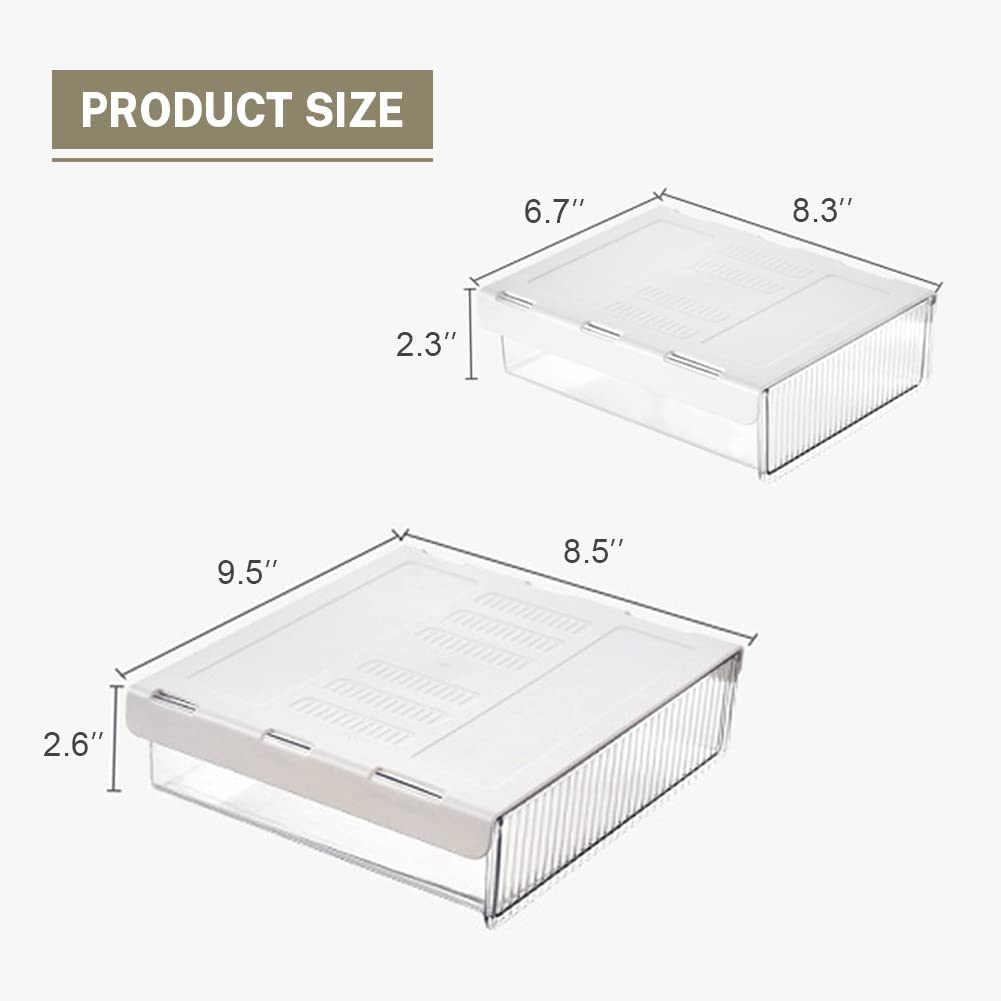 2 pack under desk slide out drawers,Clear