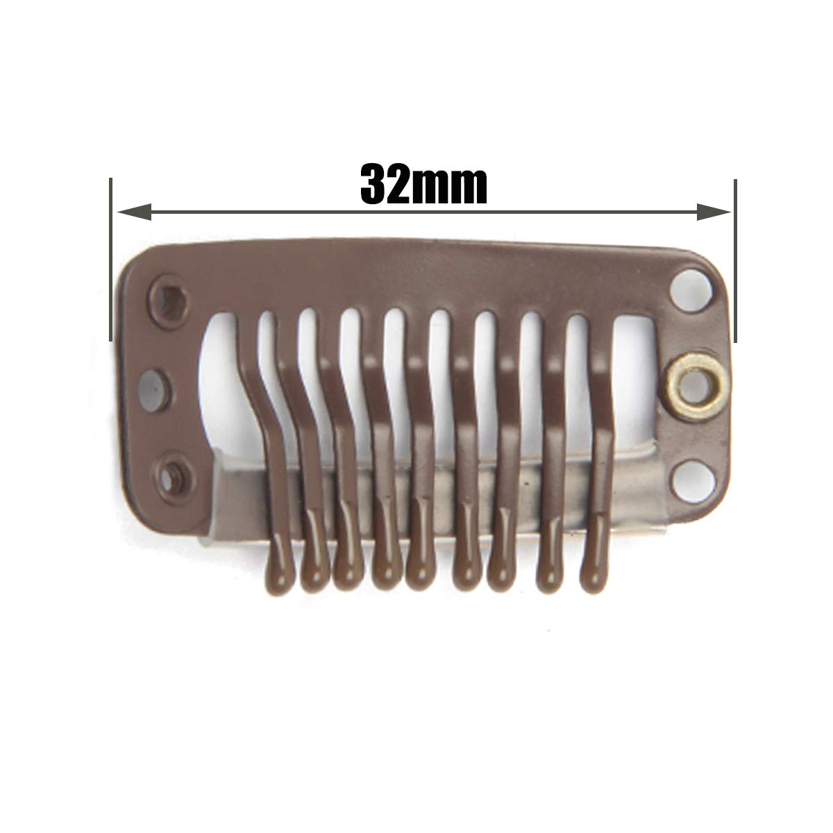 50 x Stainless Steel Hair Extension Clips (Dark Brown)