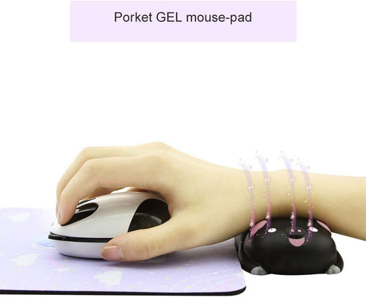 Small Wrist Rest Mouse Pad, (Black)