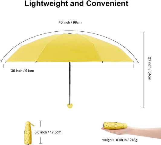 Compact travel umbrella, Colour: yellow