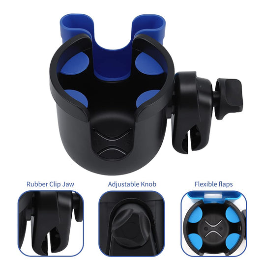 Motorcycle cup holder with phone holder/organizer, Blue