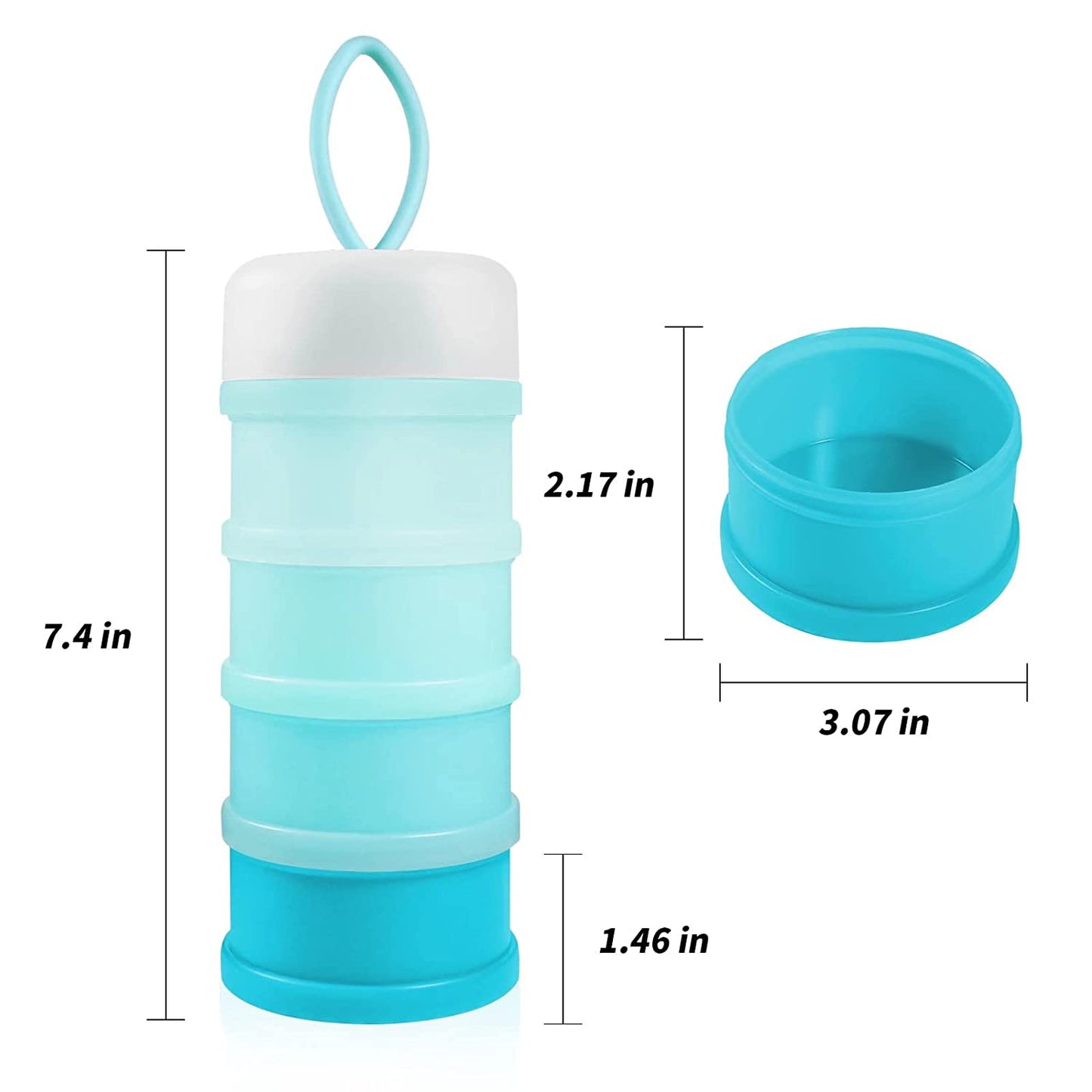 Baby Formula Dispenser Travel, 4 Layers, (Color: Blue)