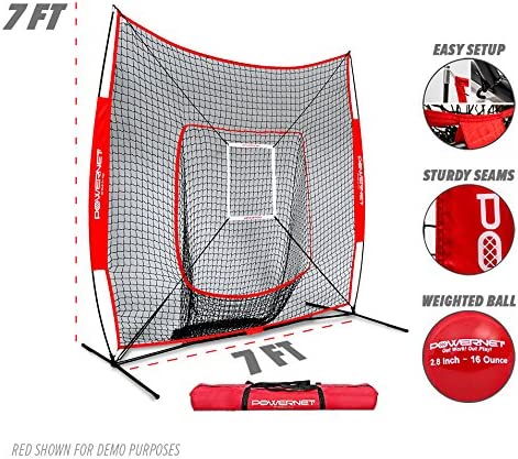 Baseball and Softball Hitting Net, 7x7 FT, Black