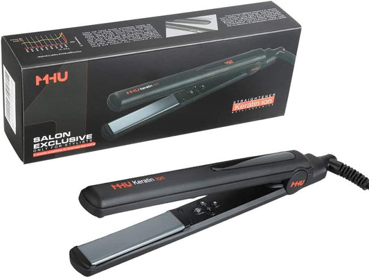 1-Inch Tourmaline Keratin Ceramic Hair Straightener, Black