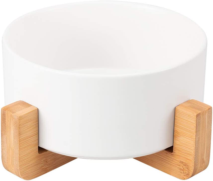 Ceramic bowls for dogs and cats, (color: white)