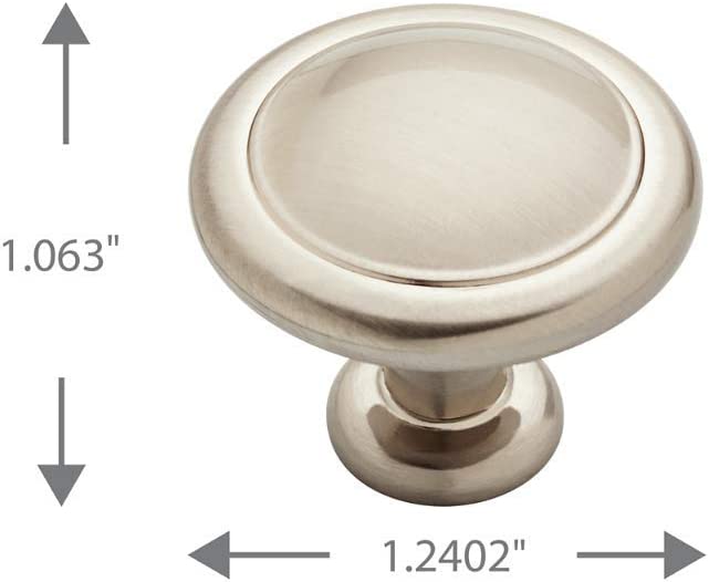 Round Cabinet Knobs, 1-1/4" (32mm), Pack of 10, Satin Nickel