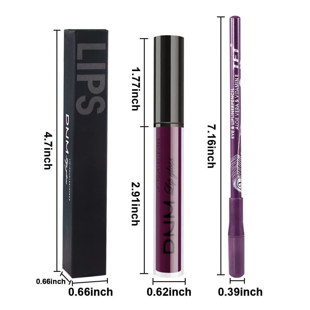 2Pcs Matte Light Purple Lip Liner and Lipstick Makeup Set