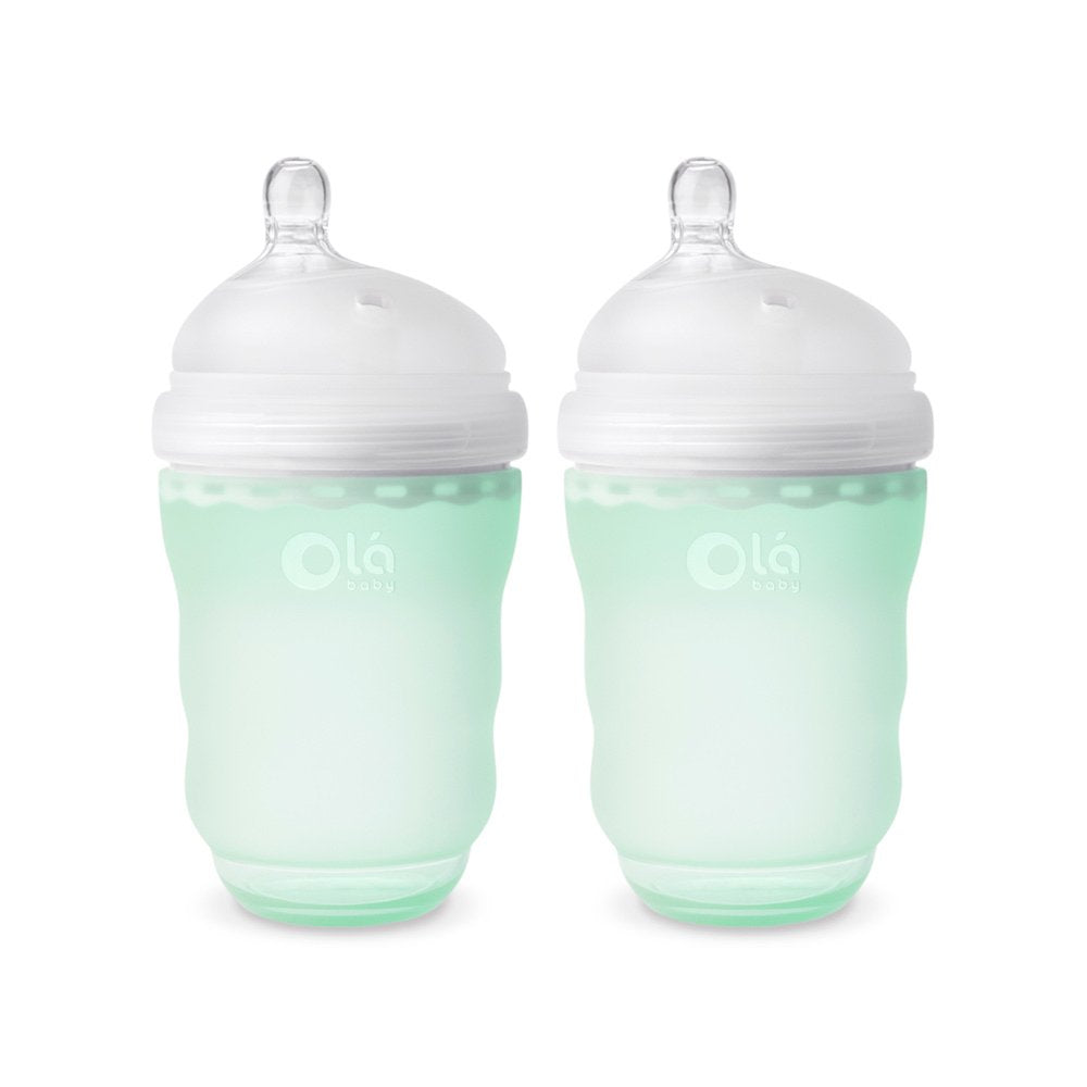 Soft Baby Bottle 2-Piece Set, 8 oz, (Mint)