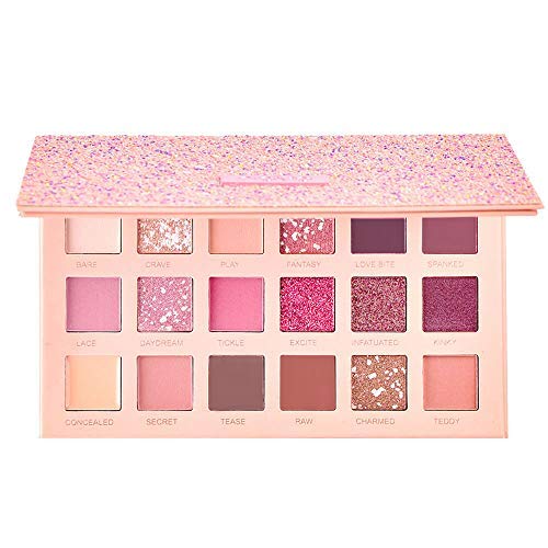 18 Colors Pigmented Eyeshadow Palette, 7.24x5.35x0.71 inches