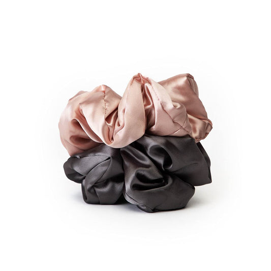 Hair bow, (2 pcs) blush/charcoal