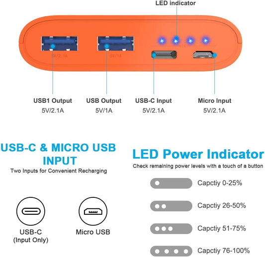 Portable Charger Power Bank 26800mAh (orange)