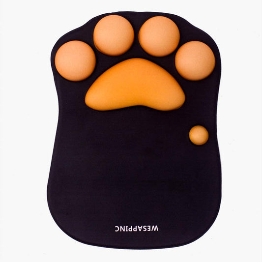 Cat Paw Pattern Mouse Pad (10.7 x 7.8 x 0.9 inches) (Black)